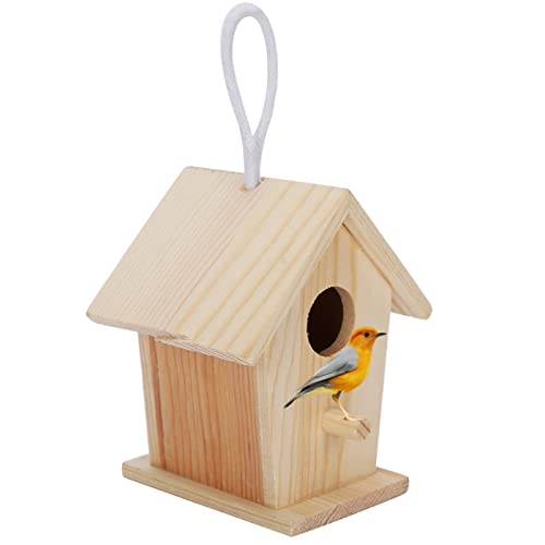 4 Stücke Holz Vogelhaus Hängendes Vogelhaus Platane Holz Mini Vogel Nistkasten Holz Vogelhaus Nester Käfig Ornament Für Garten Balkon von Natudeco