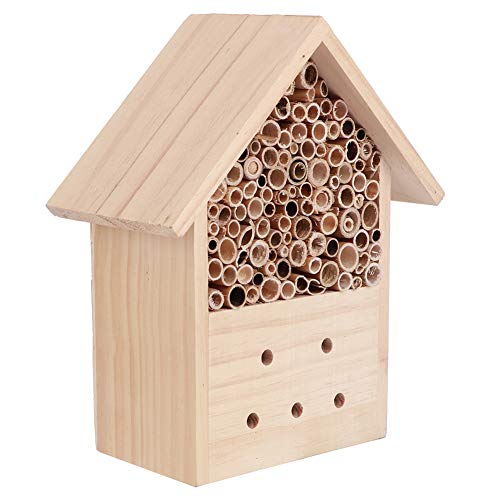 Natudeco Holz-Insekten-Bienenhaus, Mini-Bienenhotel, Unterschlupf, Handarbeit, Garten, Außenkäferraum Für Marienkäfer, Schmetterling, Maurerbienen von Natudeco