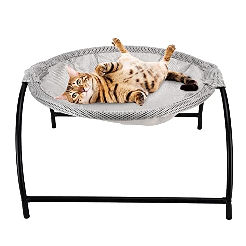 Katzen-Hängematte Für Kleintiere, Waschbares, Atmungsaktives Netzgewebe, Abnehmbares Katzenbett Für Zuhause, Wohnzimmer, Kleine Und Mittelgroße Haustiere(Grau) von Natudeco