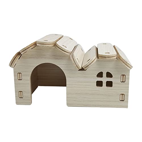 Natudeco Hamsterhaus aus Holz, Spielzeug, abnehmbares Hamsterspielzeug, Verstecke, Hamsterkäfig aus Holz mit Kletterleiter, Rutsche für Mäuse, Ratten, kleine Tiere, Innendekoration (15 x 10 x 5 cm) von Natudeco