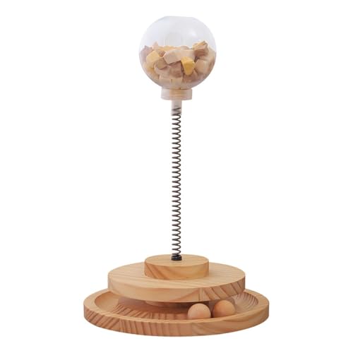 Natudeco Lebensmittelleckender Ball, Spielzeugball, Futterspender für Haustiere, Spielzeug für Katzen, langsame Futterspender, Frühlingsspielzeug, Katzenspielzeug mit Rollbahn, von Natudeco