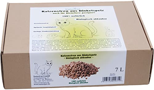 Katzenstreu aus Dinkelspelz-Pellets 7L Einstreu Nager Kleintiereinstreu von NaturGut