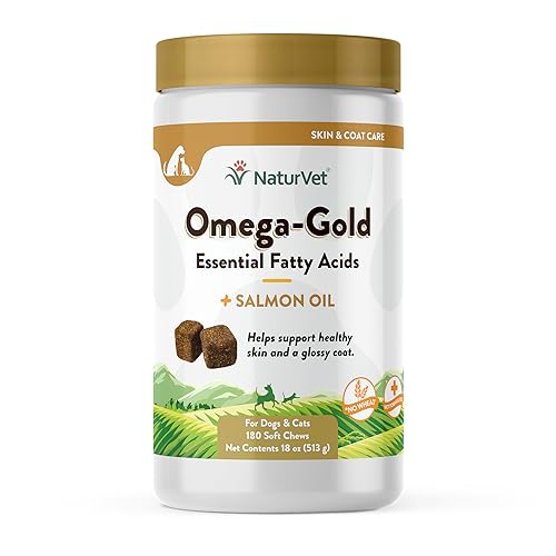 NaturVet Omega-Gold Plus Hundeleckerli mit Lachsöl, für Hunde, weich von NaturVet