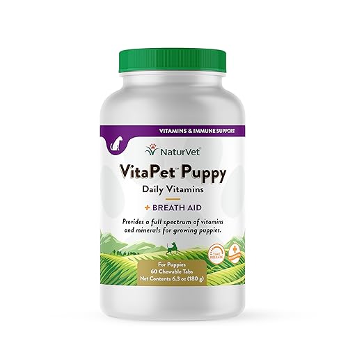 NaturVet TR VitaPet Puppy Dog Multi Vitamins Formulated Chewable Tablet 60ct von NaturVet