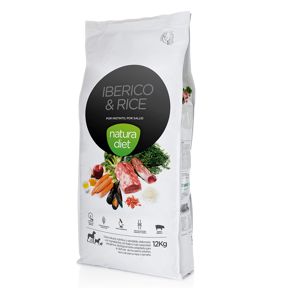 Natura Diet Adult Iberico und Reis -  Sparpaket: 2 x 12 kg von Natura Diet