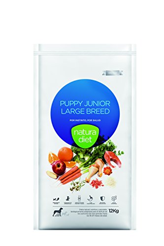 Natura Diet Puppy Junior Large Breed, Trockenfutter mit Huhn für große Rasa-Welpen, 18-24 Monate, 12 kg von Natura Diet