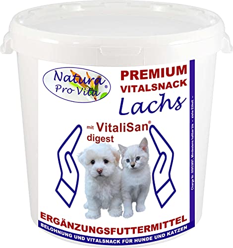 Hundeleckerchen Lachs Hundesnack NaturaProVita Hundebelohnung intensiver Lachsgeschmack ideal für die Hundeerziehung handlich und klein glutenfrei getreidefrei ohne Chemie ohne Zucker 4kg Eimer von Natura Pro Vita