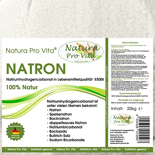 KH Plus Natron Koiteich PH stabil klares Wasser gesunde Fische schöne Farben Carbonathärte Teich NaturaProVita Natron Lebensmittel 20kg von Natura Pro Vita