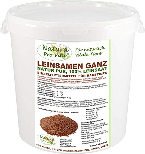 Leinsamen Pferde Futterzusatz Magen Darm Verdauung gesunde Energie Omega-3 Fettsäuren Leinöl Natura Pro Vita ganze braune Leinsaat 5kg von Natura Pro Vita