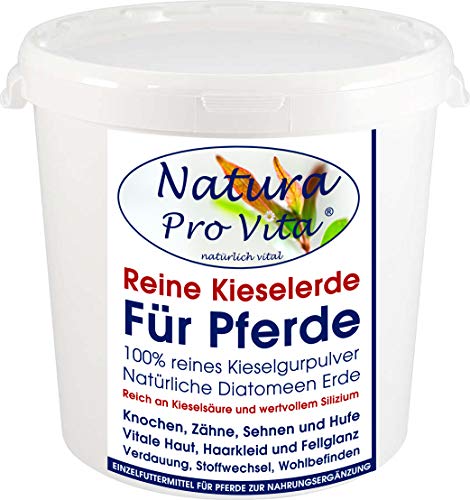 Natura Pro Vita Kieselerde Pferd natürliche Siliziumkur Kieselsäure - reines Kieselerdepulver Futterzusatz Haut Fellglanz Hufe Knochen Gelenke Sehnen Verdauung Reine Kieselgur 500g Eimer. von Natura Pro Vita