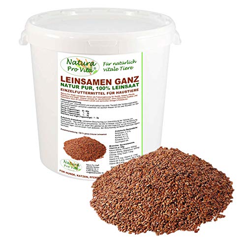 Natura Pro Vita Leinsamen, Vogelsnack, Wildvogelfutter, gesundes, energiereiches Vogelfutter für Papagei und Sittich, natürliche ganze Leinsaat, reich an gutem Leinöl und Omega-3 Fettsäuren 5kg Eimer von Natura Pro Vita