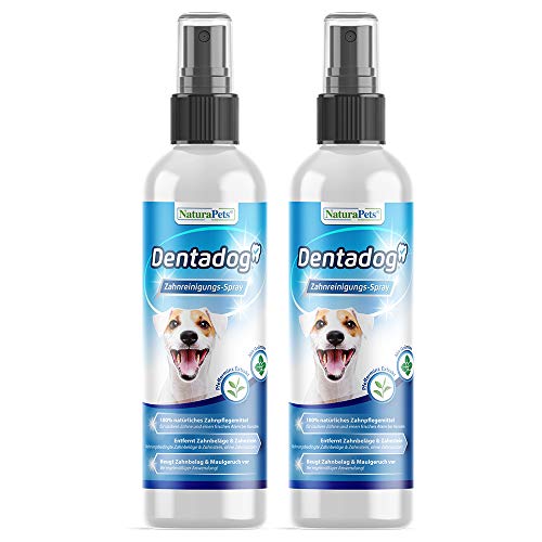 NaturaPets Dentadog® Zahnpflege-Spray für Hunde (2x130ml) Dentalspray für Hunde zur Zahnreinigung und Zahnpflege im Doppelpack I Zahnsteinentferner I Zahnpflege Hunde für frischen Atem von NaturaPets