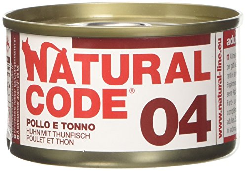 Natural Line – Code 04 – Nassfutter für Katzen, Thunfisch und Huhn, 85 g von Natural Code