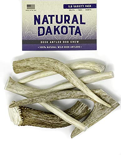 Natur Dakota Premium Deer Antler Kauspielzeug für Hunde Spielzeug, 1 LB Splits, Points, Tines von Natural Dakota