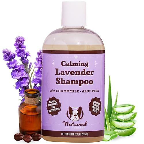 Natural Dog Company Calming Lavender Shampoo für Hunde, hypoallergen, Deodorizing Dog Shampoo für empfindliche Haut, alles natürlich, Organic Pet Shampoo, Soothes mit Chamomile und Lavendel, 300 ml von Natural Dog Company