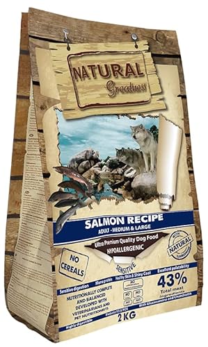 Natural Greatness Rezept Lachs Medium & Large | Trockenfutter | Ultra Premium Qualität | für Hunde - 2 kg von Natural Greatness