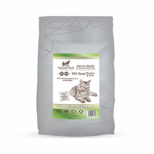 1,5kg NATURAL TRAIL CAT SUPREME Sterilised, Geflügel & Fisch 70%, Premium-Trockenfutter für sterilisierte, ausgewogen und schmeckbar von Natural Trail