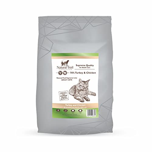 1,5kg NATURAL TRAIL Cat SUPREME ADULT, 70% Pute & Hähnchen, Premium Trockenfutter für erwachsene Katzen, voll ausgewogen und schmeckend von Natural Trail