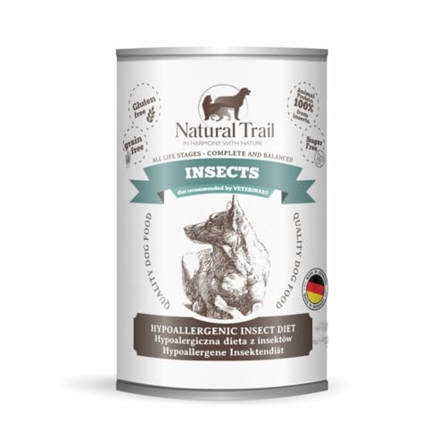 12 * 350g Natural Trail® Dog, Premium Nassfutter für Hunde, Premiumfutter mit Insekten, Dose von Natural Trail