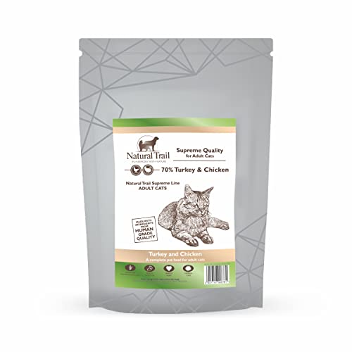 300g NATURAL TRAIL Cat SUPREME ADULT, 70% Pute und Hähnchen, Premium-Trockenfutter für erwachsene Katzen, voll ausgewogen und schmeckend von Natural Trail