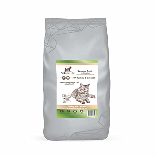 5kg NATURAL TRAIL Cat SUPREME ADULT, 70% Pute und Hähnchen, Premium-Trockenfutter für erwachsene Katzen, voll ausgewogen und schmeckbar von Natural Trail