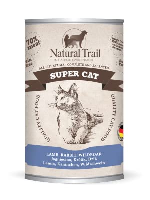 NATURAL TRAIL 400g SUPER CAT, Lamm, Kaninchen, Monoprotein Nassfutter, Getreidefrei, Katzenfutter von Natural Trail