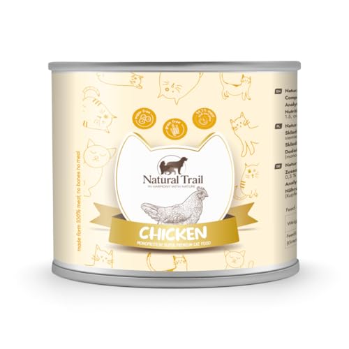 NATURAL TRAIL Cat 200g Monoprotein Huhn, Premiumfutter für ausgewachsene Katzen von Natural Trail