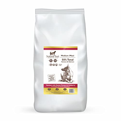 NATURAL TRAIL Dog, VENISON 12kg mit Süßkarate und Maulbeere, Mittelrasse, Monoprotein, gottlos, Premium Trockenfutter von Natural Trail