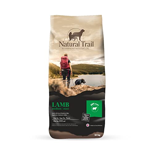 NATURAL TRAIL Dog GF KRISTALL 12kg mit Süßkartoffel und Minze, Mittelrasse, Monoprotein, Gottlos, Premium Trockenfutter von Natural Trail