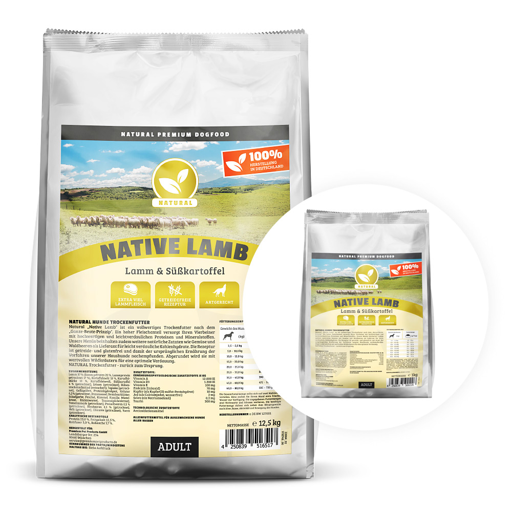 Natural | 1 kg Native Lamb geschenkt | 1 Paket von Natural