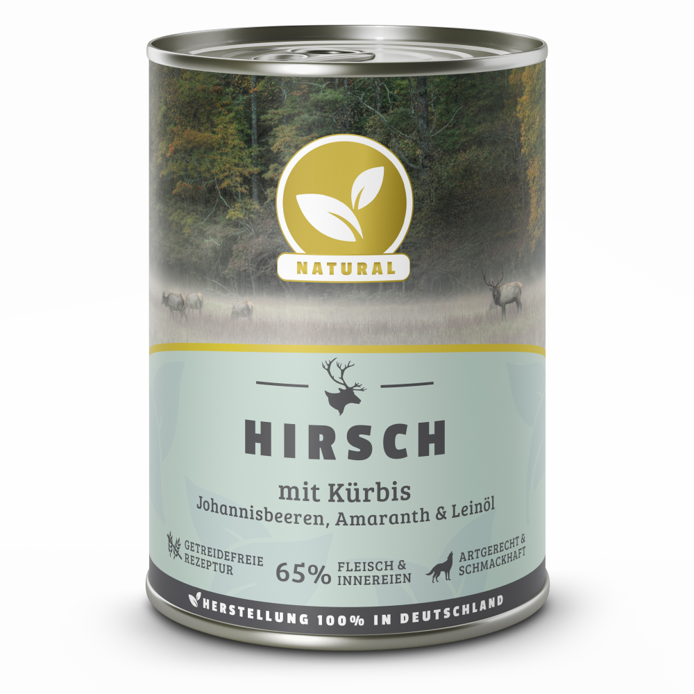 Natural | Hirsch mit Kürbis & Leinöl | 12 x 400 g von Natural