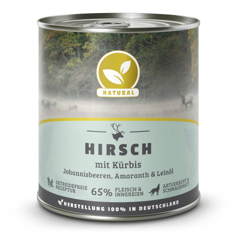 Natural | Hirsch mit Kürbis & Leinöl | 12 x 800 g von Natural