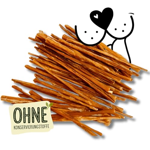 Naturbiss 100% naturliche Hundeleckerli, leckere Rinderdarm Kausticks 150g - Dörrfleisch Alternative, luftgetrocknet, fettarm und proteinreich - ohne künstliche Zusätze, Seniore & Welpen- Spaghetti von Naturbiss