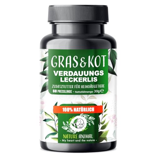 Nature Animal® Gras + Kotfresser Leckerlis für Hunde – bei Sodbrennen & Magen Darm nach fressen von KOT - bessere Verdauung - Verdauungssnacks für Hund von Nature Animal