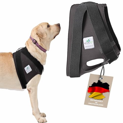 Nature Pet Schulterbandage für Hunde - Kompressionsbandage für die Schulter des Hundes bei Schulterluxation oder zur Post operativen Absicherung (Schwarz, L) von Nature Pet