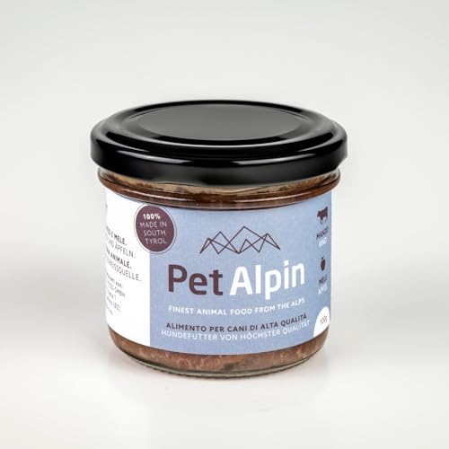 Pet Alpin hochwertiges Hundefutter aus Südtirol (100gr 24 Stück, Rind & Apfel) von Nature Pet