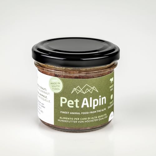 Pet Alpin hochwertiges Hundefutter aus Südtirol (100gr 24 Stück, Rind & Sauerkraut) von Nature Pet