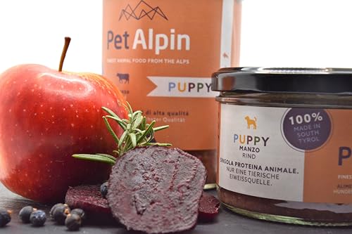 Pet Alpin hochwertiges Hundefutter aus Südtirol (180gr 24 Stück, Puppy) von Nature Pet