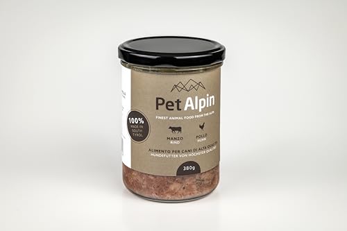 Pet Alpin hochwertiges Hundefutter aus Südtirol (380gr 12 Stück, Rind & Huhn) von Nature Pet