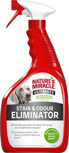 Nature’s Miracle Ultimativer Flecken- & Geruchsentferner Hund - Enzymreiniger für die Beseitigung hartnäckiger Flecken, Geruchsneutralisierer mit Frischeduft, 946 ml von Nature's Miracle