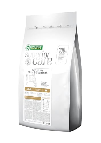 Nature's Protection Superior Care – Trockenfutter mit Lamm für Empfindliche Haut und Sensible Mägen, Ideal für Ausgewachsene Hunde und kleine Rassen, Leicht Verdaulich und Magenfreundlich, 10kg von Nature's Protection