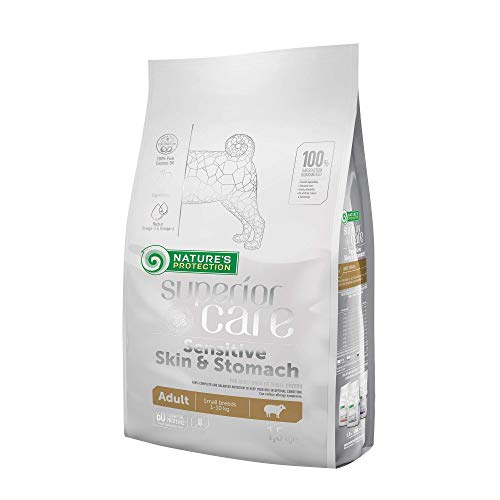 Nature's Protection Superior Care Empfindlich Haut und Magen Hundefutter für Ausgewachsene Hunde I Mit Lamm I Trockenfutter für Hunde mit Sensibler Haut I Magenfreundlich, Kleine Mini Rassen, 1.5kg von Nature's Protection