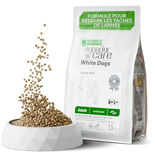 Nature's Protection Superior Care Trockenfutter für Weiße Hunde Getreidefrei Hypoallergen für Kleine & Mini-Rassen, Tränenflecken ab, Mit Insekten 1,5 kg von Nature's Protection