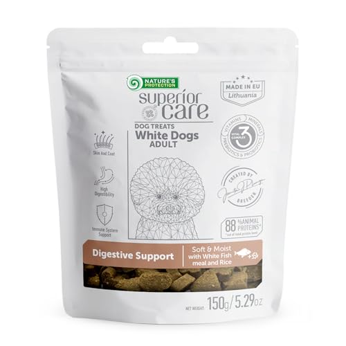 Nature's Protection Superior Care White Dogs Verdauungsunterstützung Leckerlis mit Weißfisch & Reis für Erwachsene Hunde Aller Rassen 150g Nature's Protection Superior Care White Dogs Verdauungsunterstützung Leckerlis mit Weißfisch & Reis für Erwachsene Hunde Aller Rassen 150g von Nature's Protection