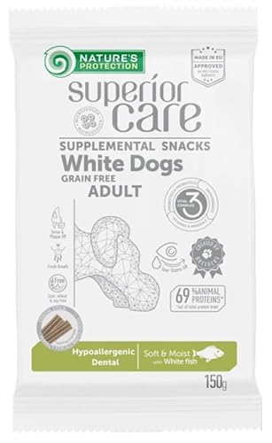 Natures PROT White Dog Snack Hypo Zahnfisch, Weiß, 110 g von Nature's Protection