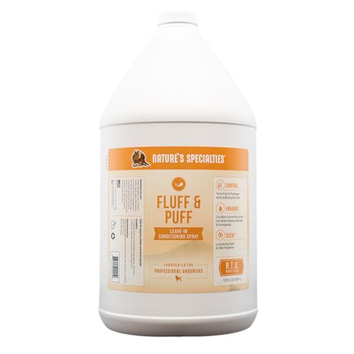 Nature's Specialties Fluff & Puff Feuchtigkeitsspendenden Hundespray - Pflegespray für Hunde - Versorgt Haut und Fell mit Feuchtigkeit durch Aloe Vera für trockene Haut, 3.8L von Nature?s Specialties Mfg