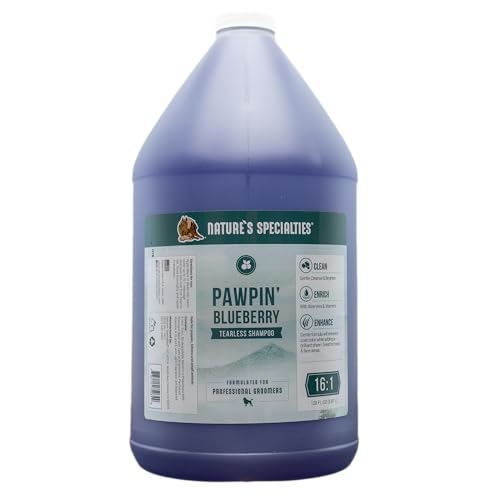 Nature's Specialties Pawpin Blueberry Hundeshampoo - Tränenfreies Shampoo für Gesicht & Körper - Fellaufhellendes Shampoo - verleiht strahlenden Glanz - Langanhaltender Duft, 3.8L von Nature?s Specialties Mfg