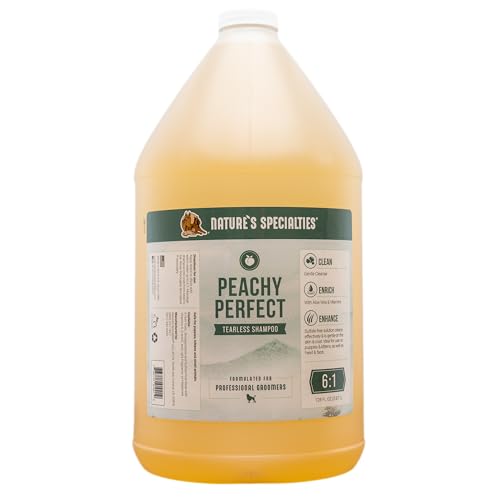 Nature's Specialties Peachy Perfect Hundeshampoo - Sensitiv Shampoo für Welpen & Kätzchen - Tränenfreies Shampoo für Hunde - Sanfte Formel für Smpfindliche Haut - Pfirsichduft, 3.8L von Nature?s Specialties Mfg