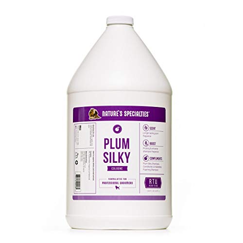 Nature's Specialties Plum Silky Hunde Parfüm Spray - Hundespray mit Pflaumenduft - Langanhaltender Parfümspray für Hunde - Ideal für die Anwendung nach dem Baden, 3.8L von Nature?s Specialties Mfg