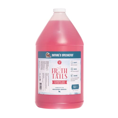 Nature's Specialties Strawberry Froth Tails Hundeshampoo - Hochkonzentriertes Pflegeshampoo für Hunde & Katzen - Reinigt Gründlich und Spendet Feuchtigkeit - Erdbeerduft, 3.8L von Nature?s Specialties Mfg